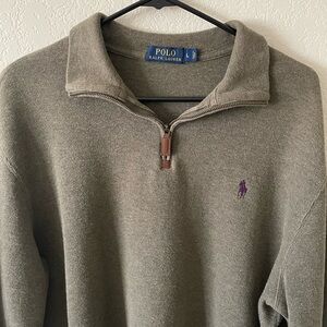 Polo Ralph Lauren Green Quarter-Zip Sweater